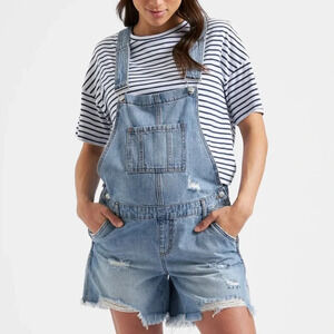 Ripe Maternity Denim Short Overalls